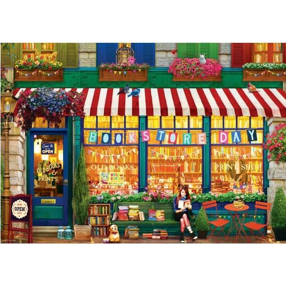 Eurographics The Old Bookstore 1000 pc Jigsaw Puzzle USED - Picture 2 of 9
